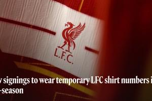 利物浦官方:新援将身披临时号码,维尔茨58号&科尔克兹57号